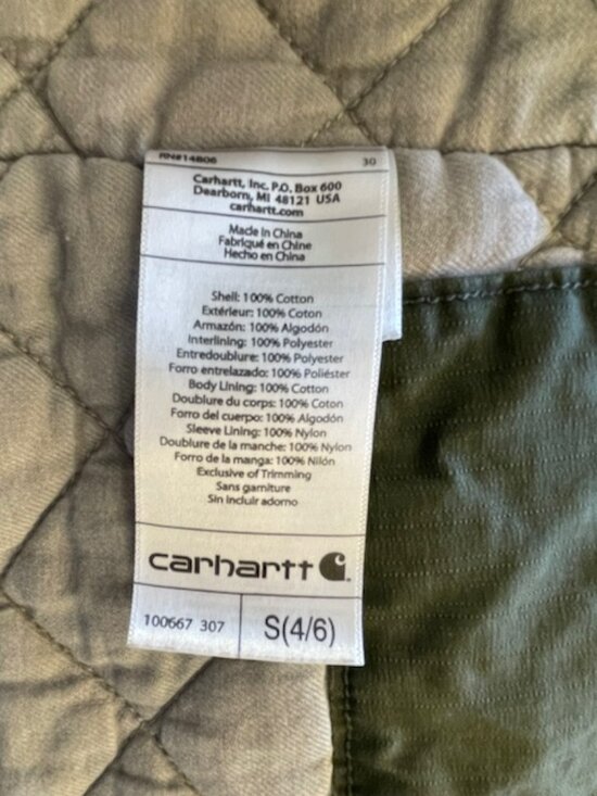Carhartt Womens Gallatin Utility Jacket Quilt Lined Zip Front Hood 100667 Small - Picture 7 of 9